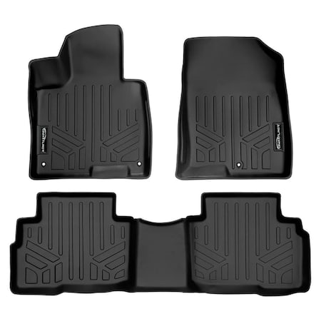 Smartliner SA0603-B0603 All Weather Custom Fit Black 2 Row Floor Mat Liner Set for 2023 Kia Sportage SA0603/B0603